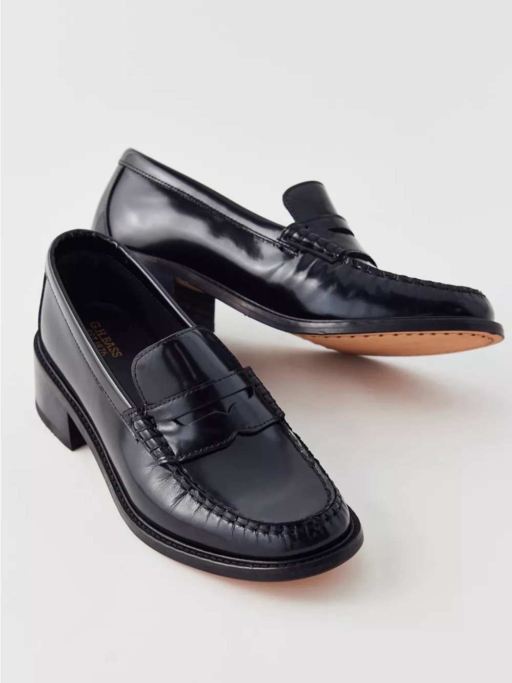 Urban Outfitters x G.H.BASS Whitney Heeled Weejuns® Leather Loafer $200 Sz 7.5